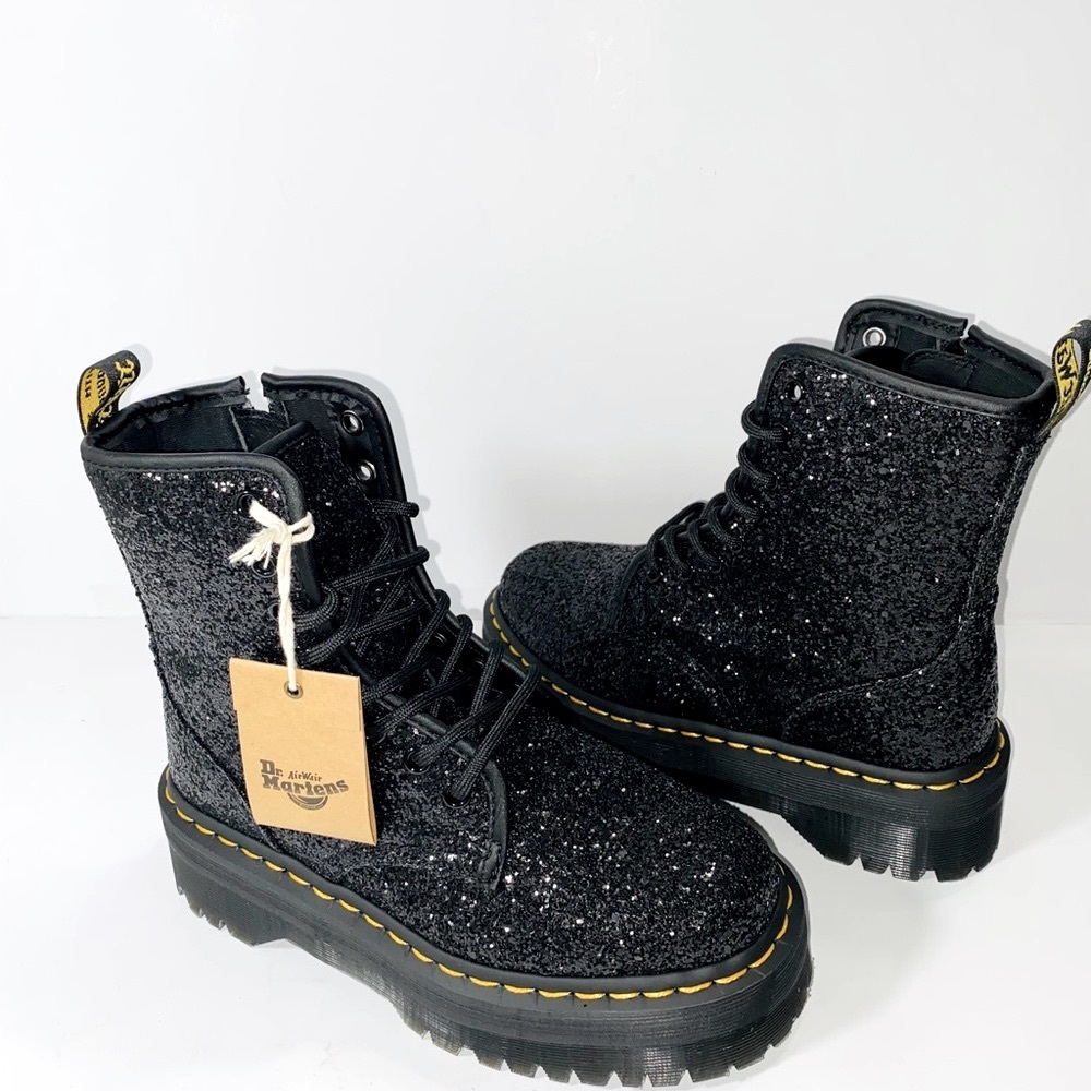 NEW DR MARTENS RARE JADON GLITTER PLATFORM BOOTS - Picture 10 of 16